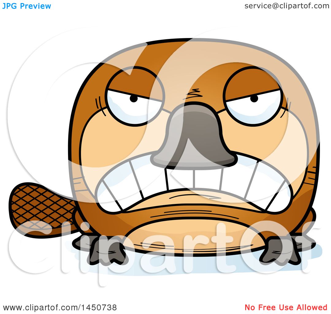 1080x1024 Clipart Graphic Of A Cartoon Mad Platypus Character Mascot