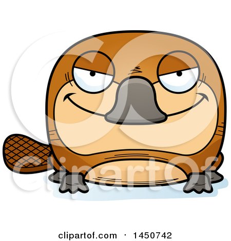 450x470 Clipart Graphic Of A Cartoon Sly Platypus Character Mascot