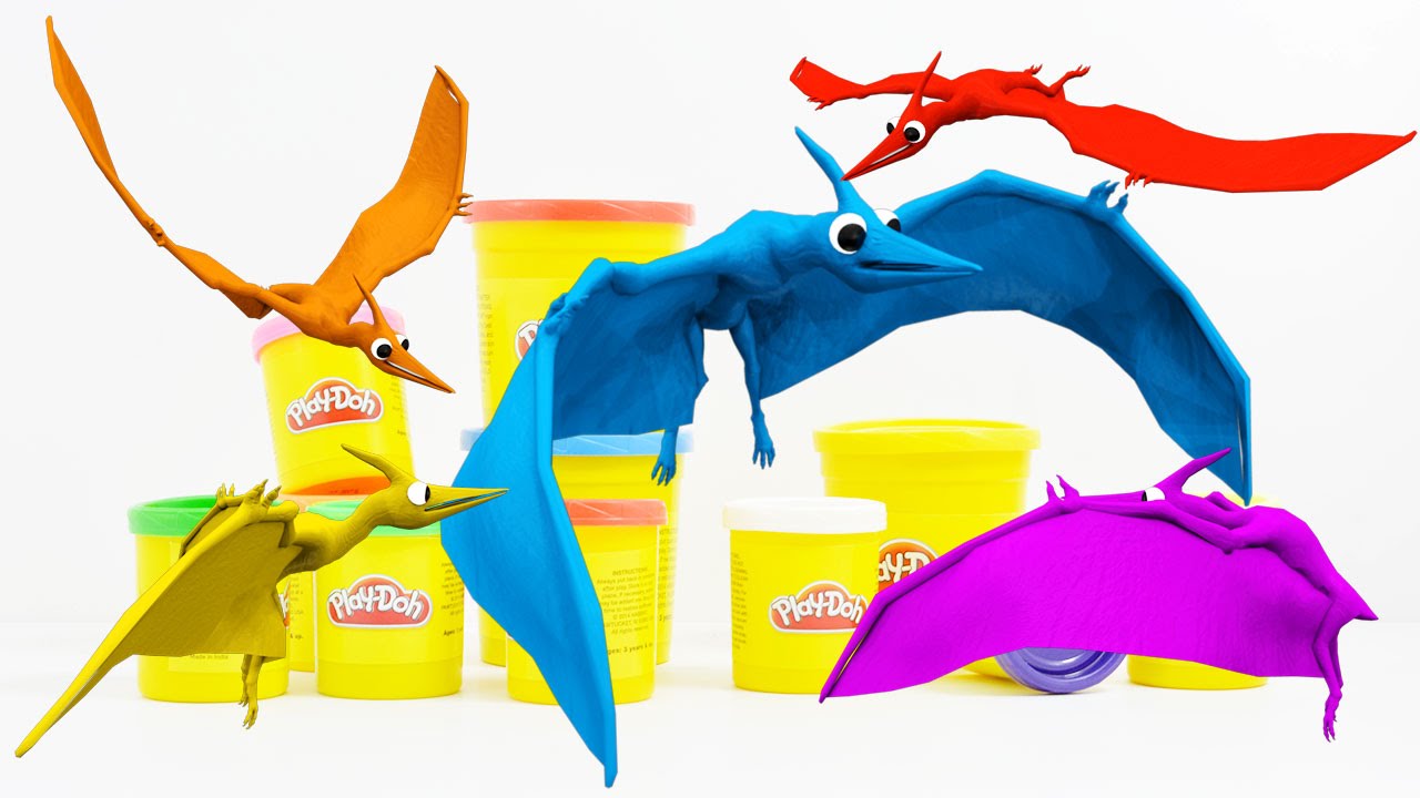 1280x720 Flying Dinosaur Play Dough Colors Toys For Kids Fun Creative