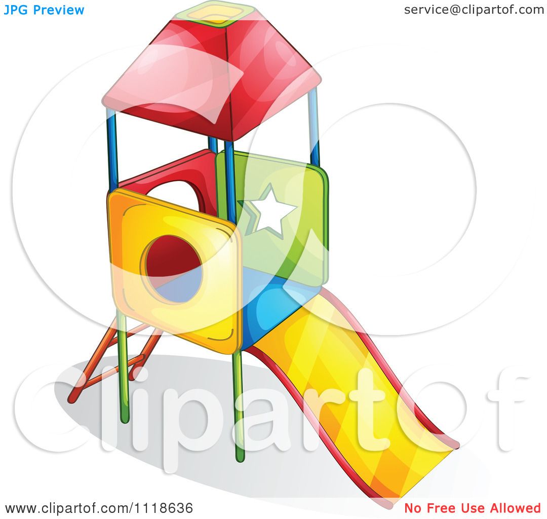 1080x1024 Vector Clipart Of A Colorful Playground Slide