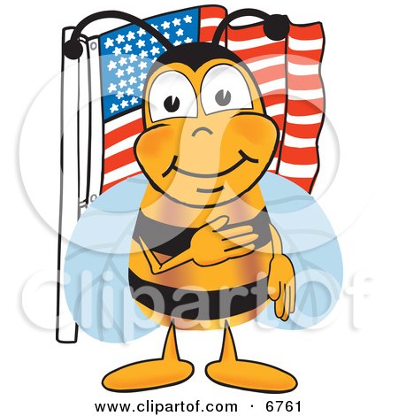 450x470 Clipart Picture Of A Bee Mascot Cartoon Character Giving