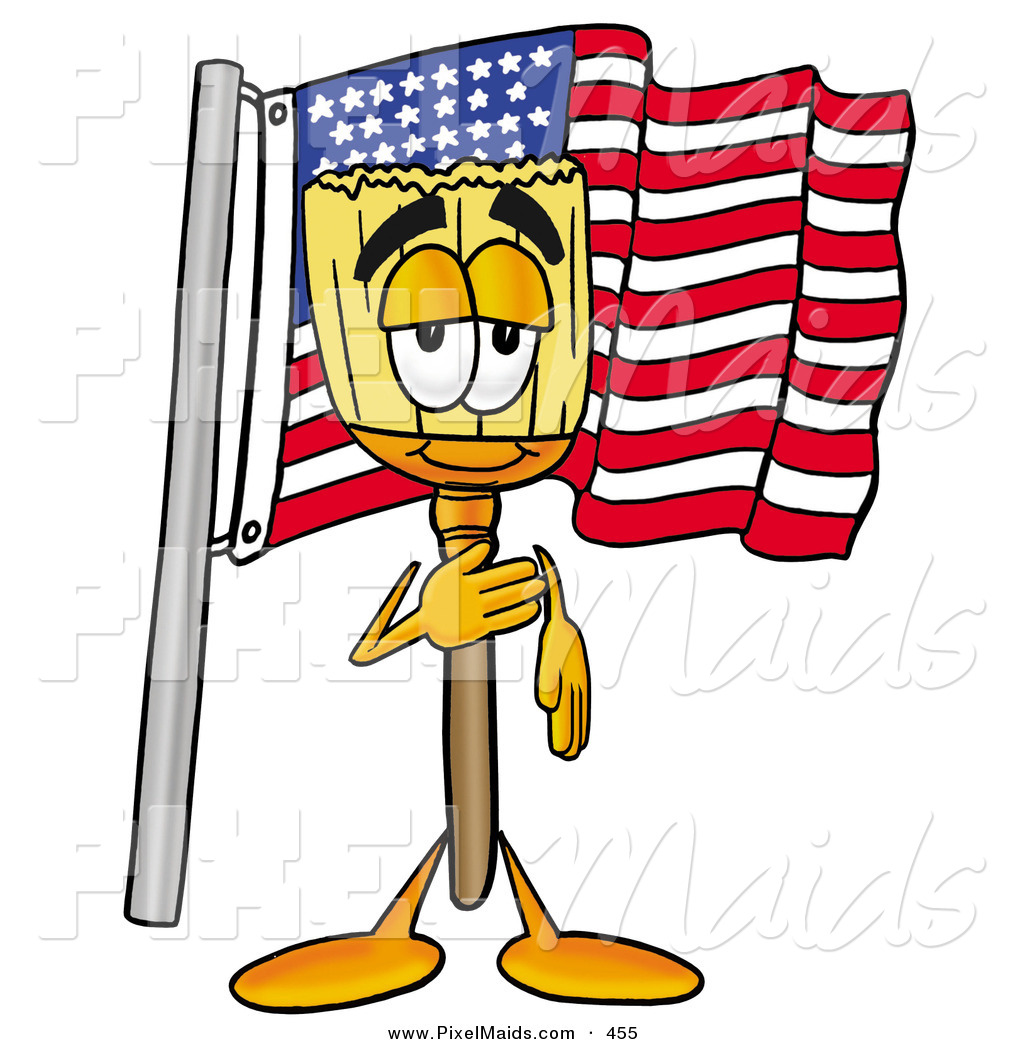 1024x1044 Clipart Of A Happy Patriotic Broom Mascot Cartoon Character