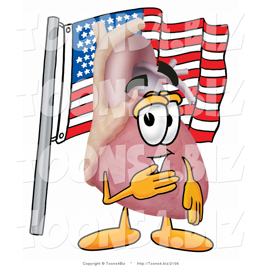1024x1044 Illustration Of A Cartoon Human Heart Mascot Pledging Allegiance