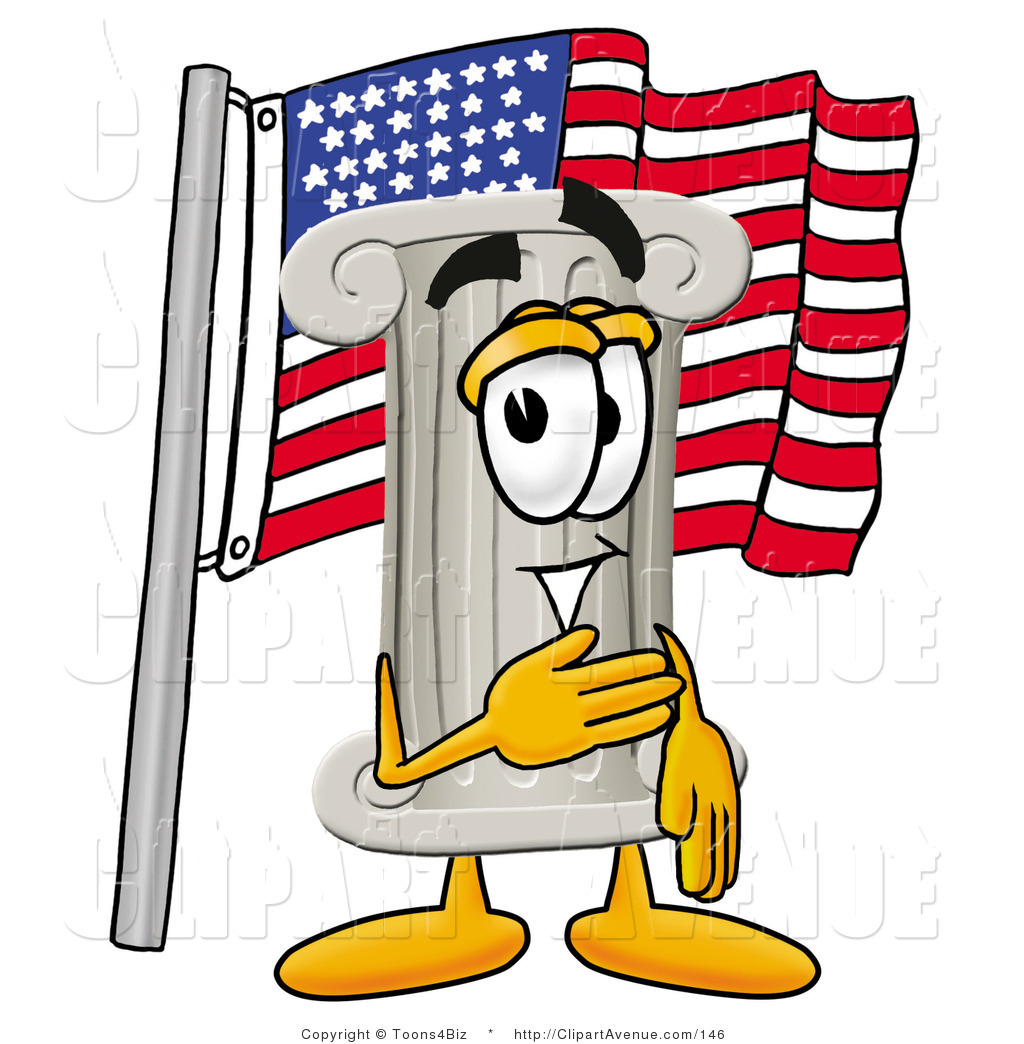 1024x1044 Avenue Clipart Of A Patriotic Pillar Mascot Cartoon Character