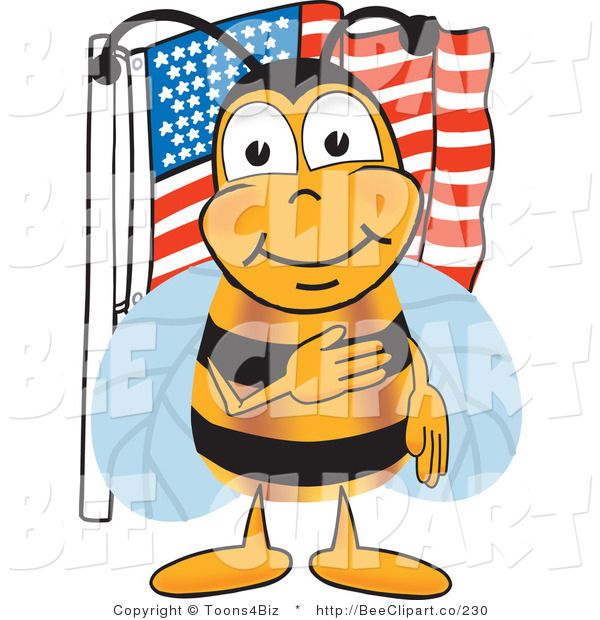 600x620 Bee Science Clipart Clip Art Of A Bumble Bee Giving The Pledge