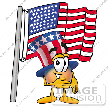 450x450 Clip Art Graphic Of A Patriotic Uncle Sam Character Pledging