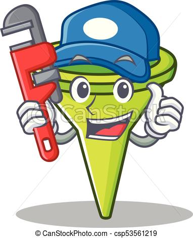 382x470 Plumber Funnel Character Cartoon Style Vector Illustration Vector