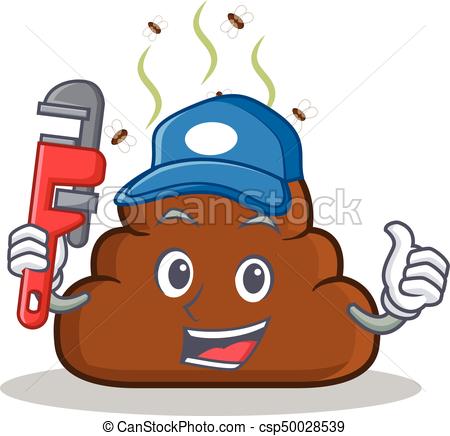 450x436 Plumber Poop Emoticon Character Cartoon Vector Illustration
