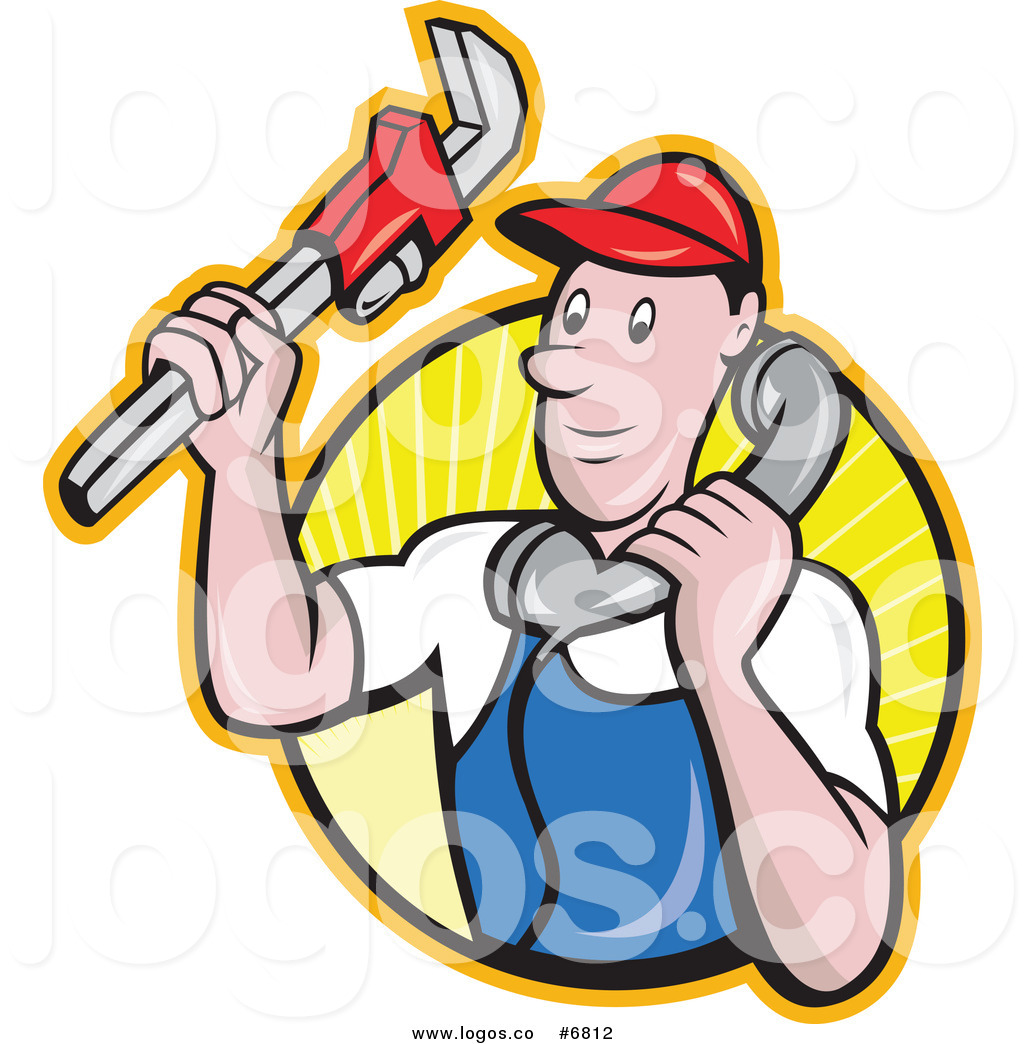 1024x1044 Royalty Free Clip Art Vector Logo Of A Plumber Holding A Monkey