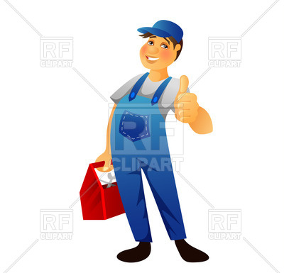400x385 Cartoon Plumber With Thumbs Up Royalty Free Vector Clip Art Image