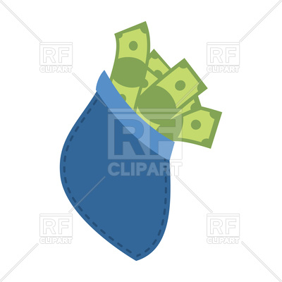 400x400 Pocket Money Isolated Royalty Free Vector Clip Art Image