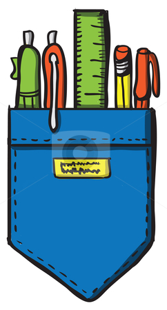 242x450 Pocket Of Pens Stock Vector
