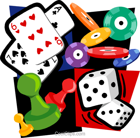 480x472 Gambling Motif, Cards, Poker Chips, Dice Royalty Free Vector Clip