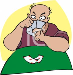 292x300 A Man Playing Poker Clipart Image