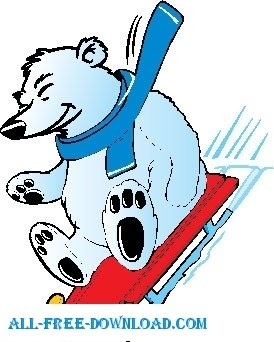 274x342 Sledding Polar Bear Clipart