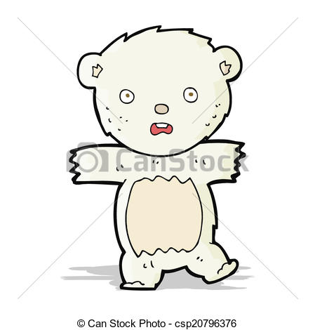 449x470 Cartoon Shocked Polar Bear Cub.