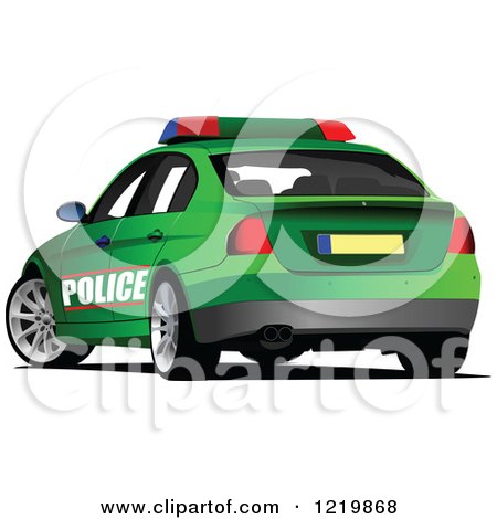 450x470 Clipart Of A Green Police Car