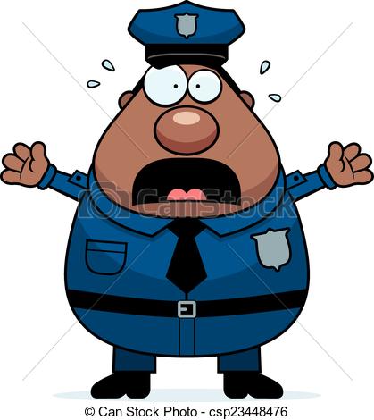 419x470 Scared Police. A Cartoon Illustration Of An Police Officer