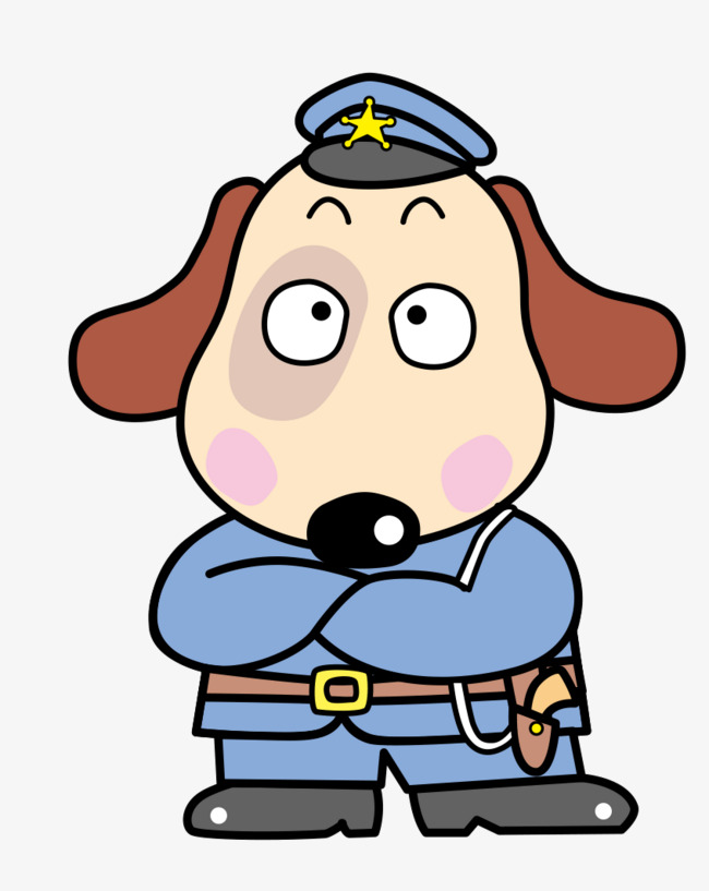 650x817 Hand Painted Police Dog, Cartoon, Hand Painted, Animal Png Image