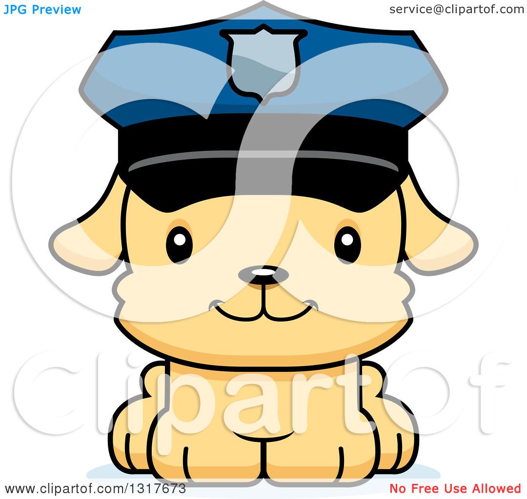 1080x1024 Animal Clipart Of A Cartoon Cute Happy Puppy Dog Police Officer