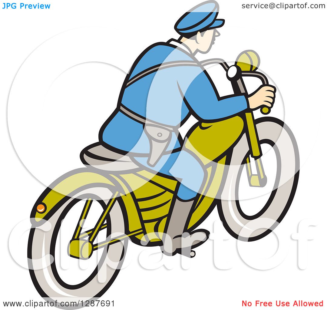 1080x1024 Clipart Of A Rear Side View Of A Cartoon Highway Patrol Police Man