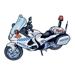 265x265 Police Motorcycle Temporary Tattoo Honors Your Protectors