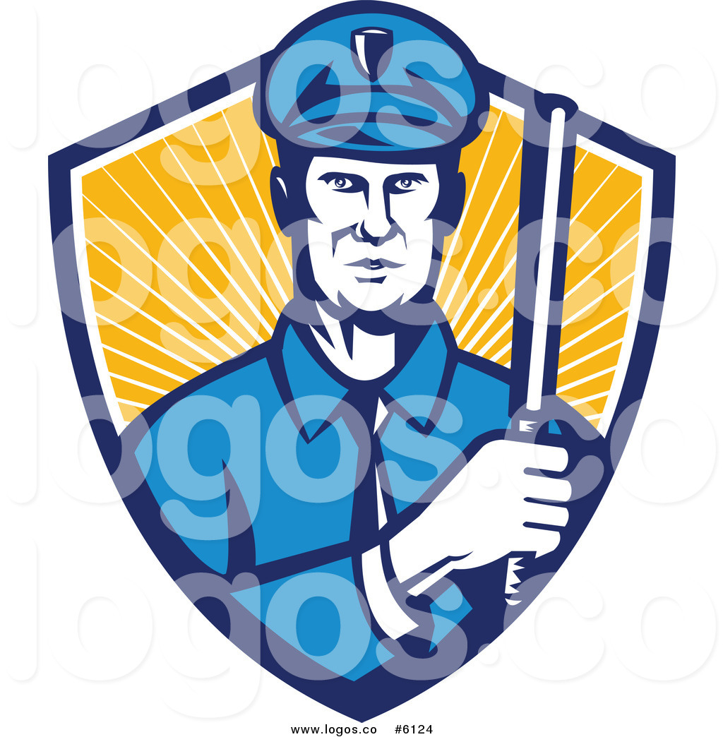 1024x1044 Royalty Free Cliprt Vector Logo Of Police Officer Holding