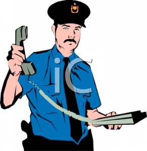 291x300 Clip Art Image A Policeman On The Phone