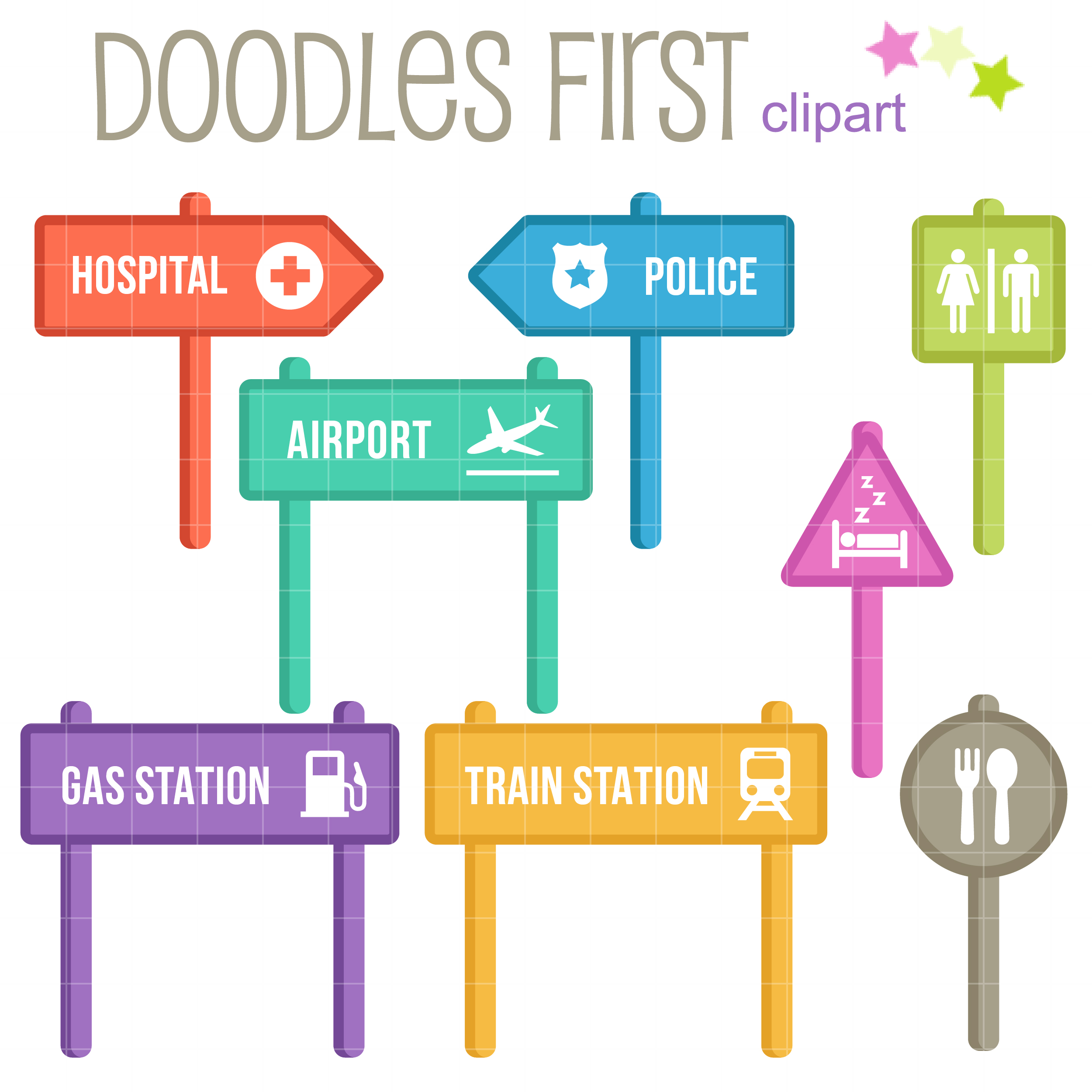 2500x2500 Place Sign Posts Clip Art Set Daily Art Hub Free Clip Art Everyday