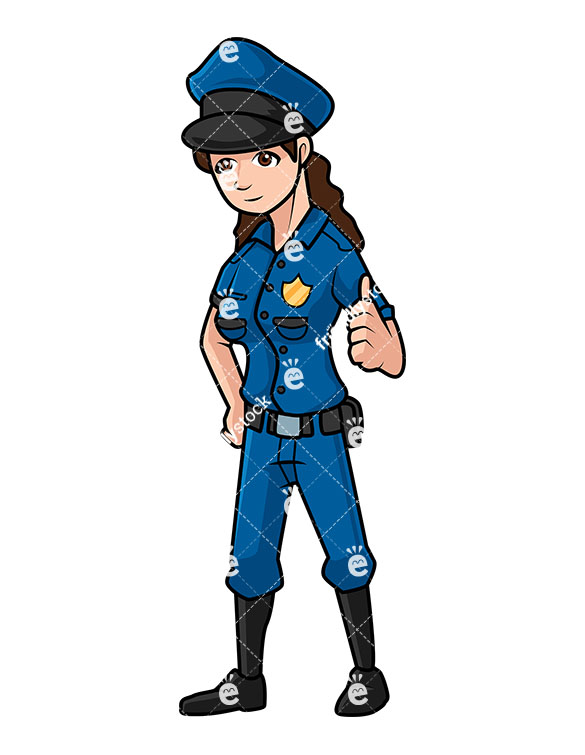 585x755 Police Woman Giving The Thumbs Up Vector Cartoon Clipart