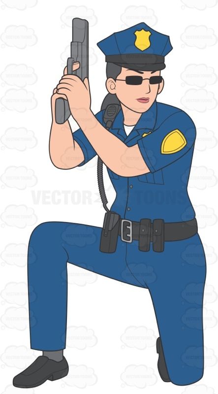 443x800 Female Police Officer On One Knee Holding A Gun National Police