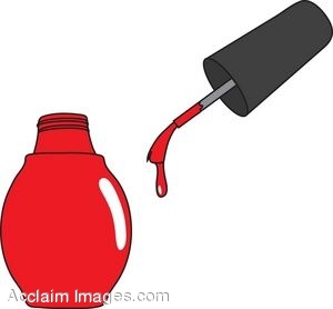 300x278 Clip Art Illustration Of Red Nail Polish