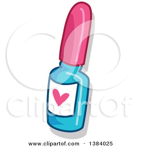450x470 Clipart Of A Pink And Blue Bottle Of Nail Polish