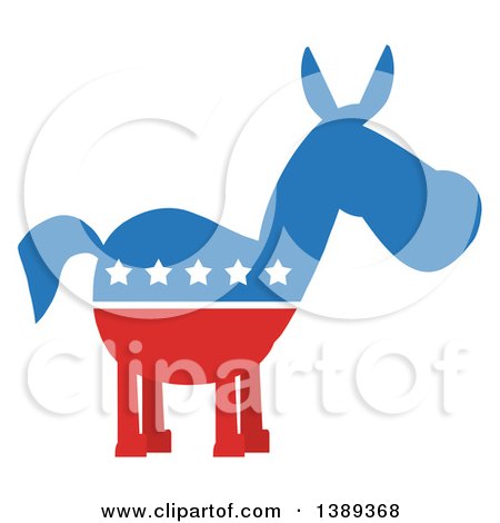 450x470 Clipart Of A Cartoon Political Democratic Donkey And Republican