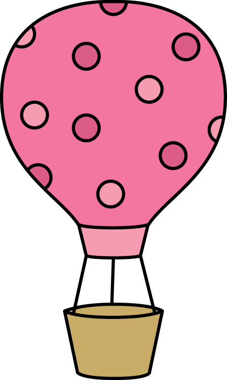 446x747 Pink Polka Dot Hot Air Balloon Clip Art
