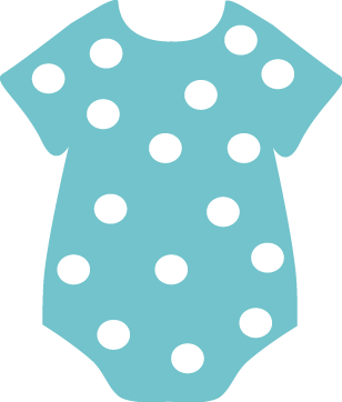 308x362 Teal Polka Dot Onesie Clip Art