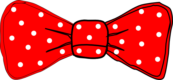 600x280 Bow Tie Red Polka Dot Clip Art