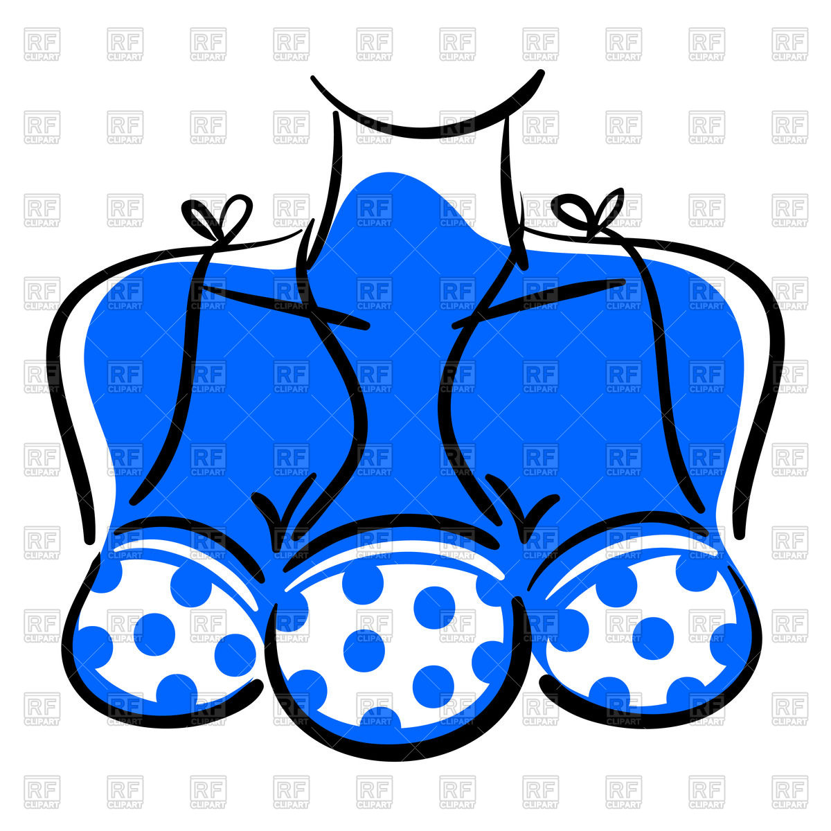 1200x1200 Bust Of Woman In Polka Dot Bra With Three Breasts Royalty Free