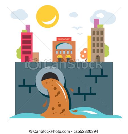 450x470 Environment Pollution. Ecology. Flat Style Colorful Vector Eps