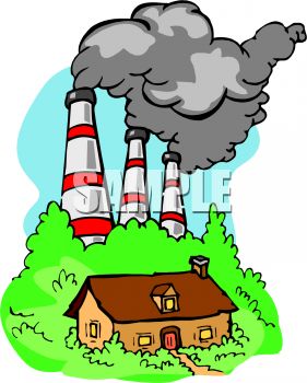 281x350 Royalty Free Clip Art Image Smokestacks From A Factory Belching