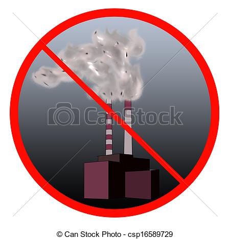 450x468 Stop The Pollution Sign With Industrial Site And Smog Clip Art