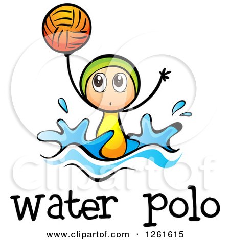 450x470 Clipart Of A Stick Girl Over Water Polo Text