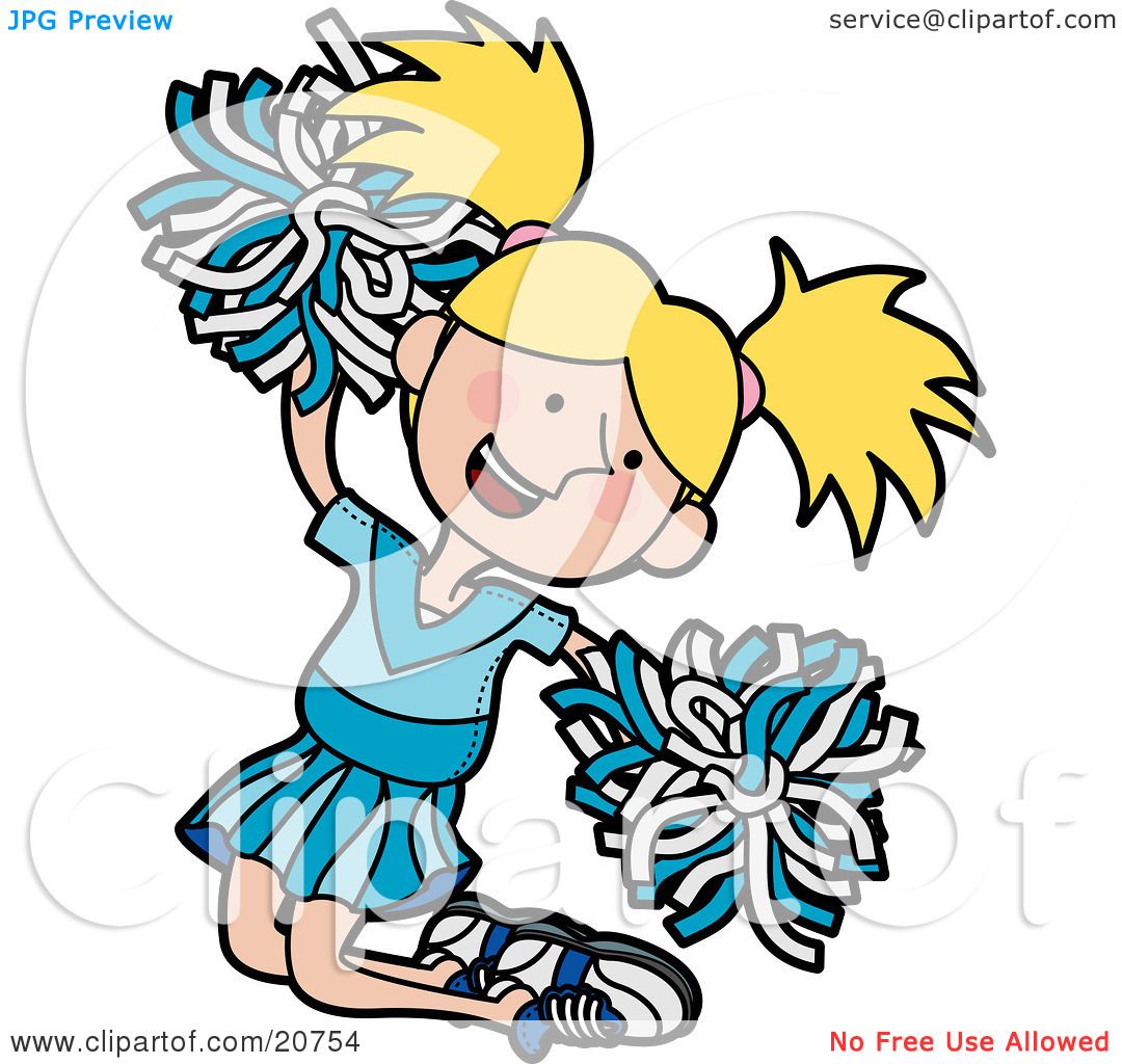 1080x1024 Clipart Illustration Ofn Energetic Blond Cheerleader Girl In