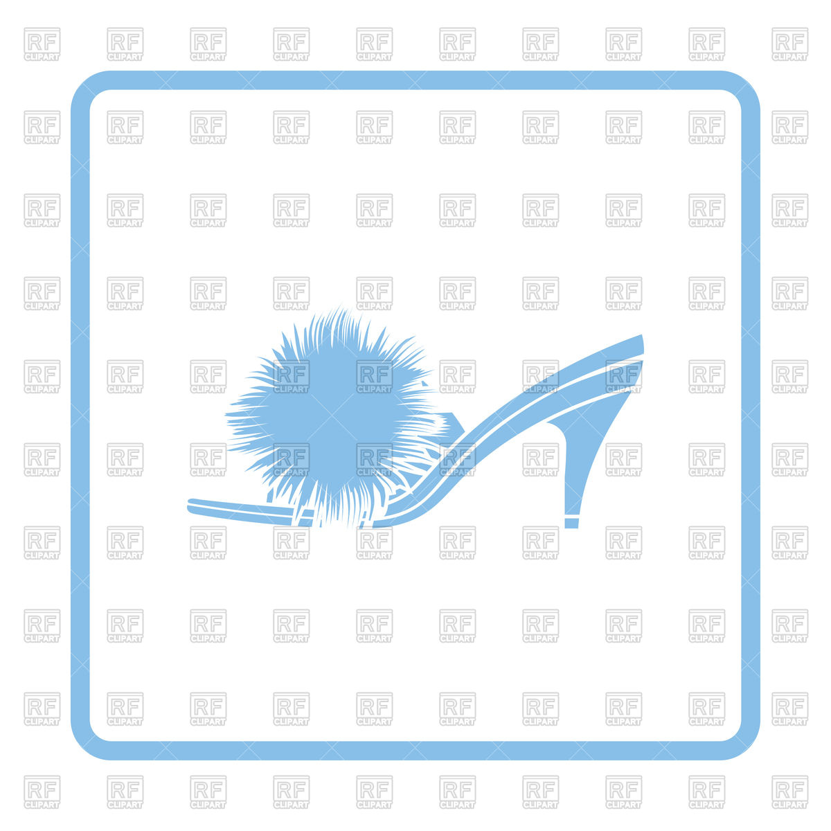 1200x1200 Woman Pom Pom Shoe Icon Royalty Free Vector Clip Art Image