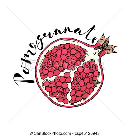 450x470 The Cut Fruit Of Pomegranate On A White Background With The Eps