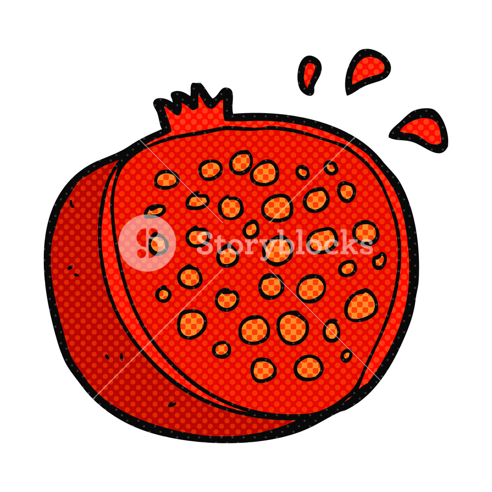 1000x1000 Freehand Drawn Cartoon Pomegranate Royalty Free Stock Image