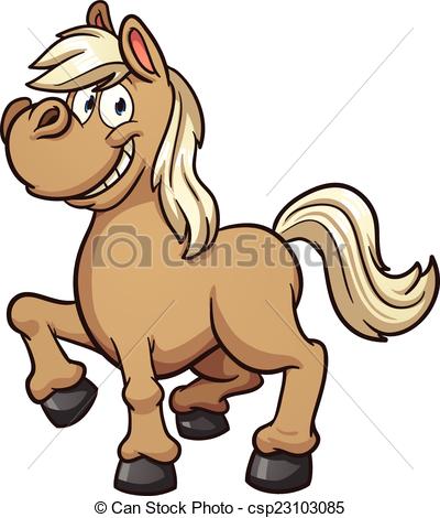 400x470 Cute Cartoon Pony. Vector Clip Art Illustration With Simple