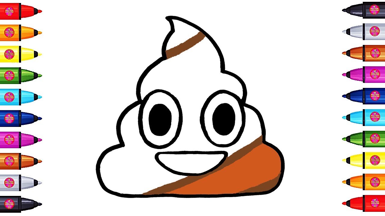 1280x720 How To Draw Poop Emoji Coloring Pages For Children