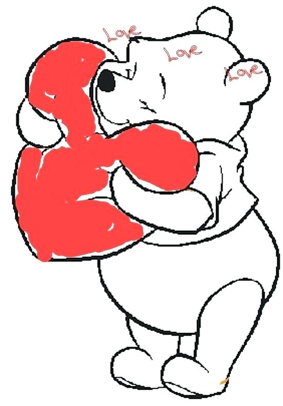 550x790 Winnie The Pooh Valentines Day Coloring Pages Pooh Valentine