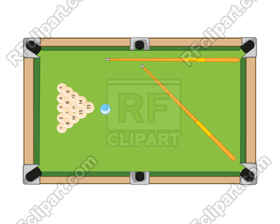 400x320 Billiard Table And Balls With Cue On White Background Is Insulated
